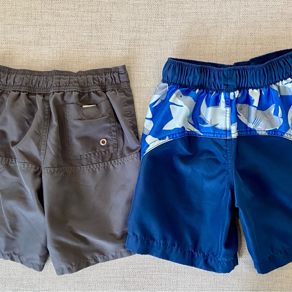 Kids Shark Print and Gray Shorts Set